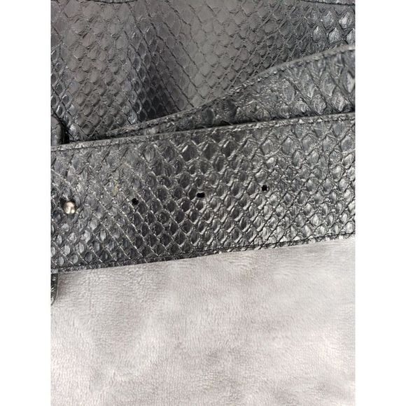 Vintage 80s Style Wide Black Waist  Hook Loop Belt - Picture 15 of 16